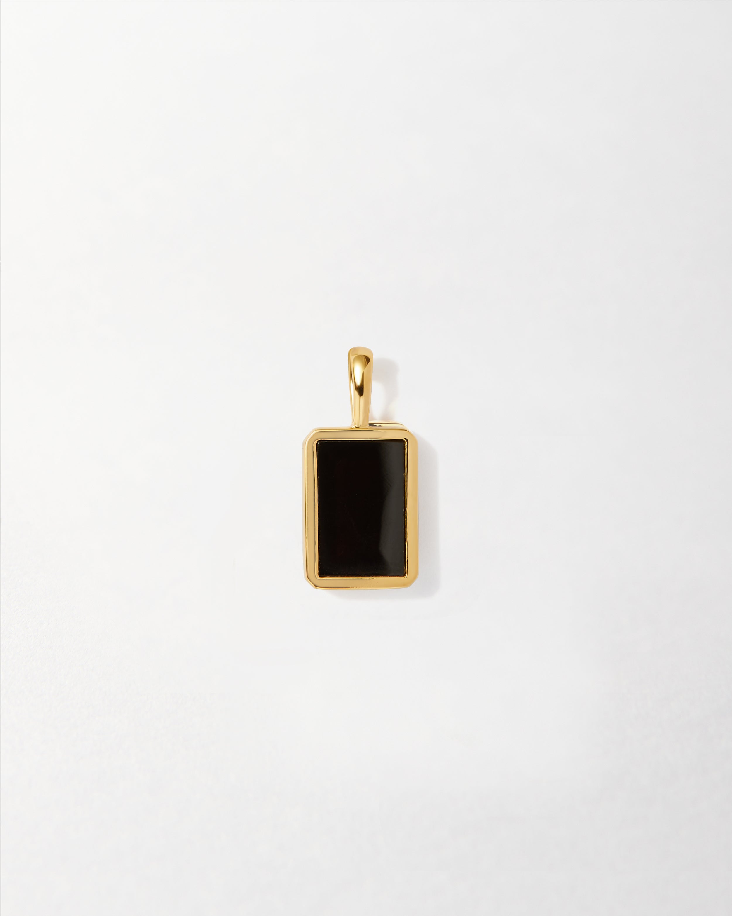 Black Onyx Gemstone Pendant | 18k Gold Plated Necklace – EDGE of EMBER