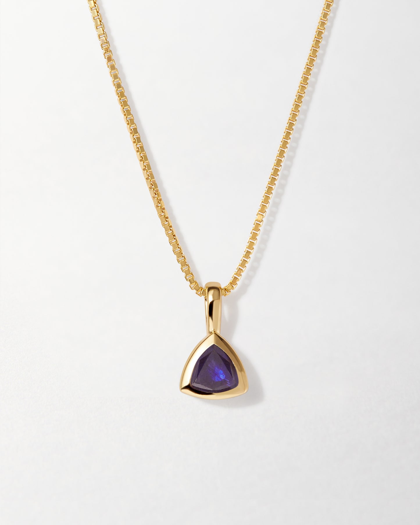 Blue Sapphire September Birthstone Necklace - Gold