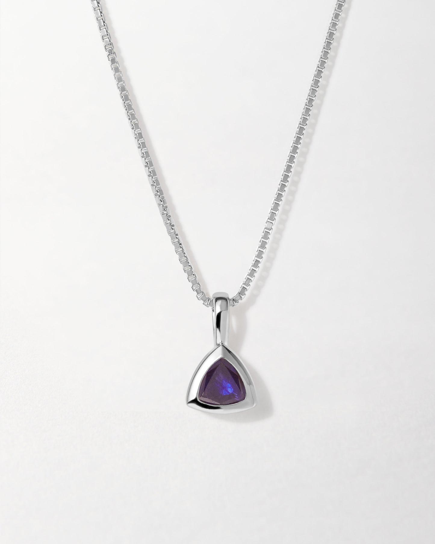 Blue Sapphire September Birthstone Necklace -Silver