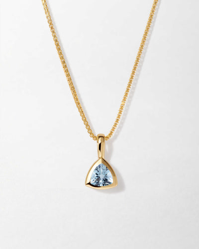 Blue Topaz December Birthstone Necklace - Gold