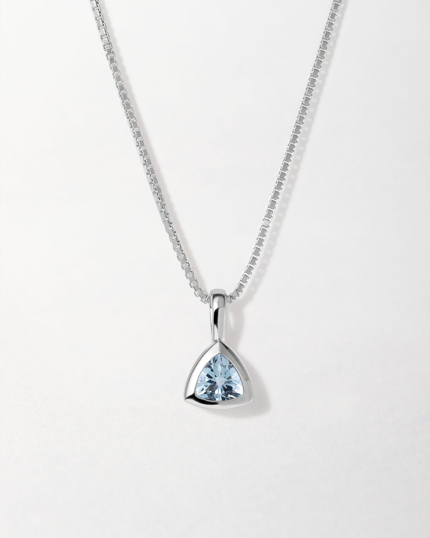 Blue Topaz December Birthstone Necklace - Silver