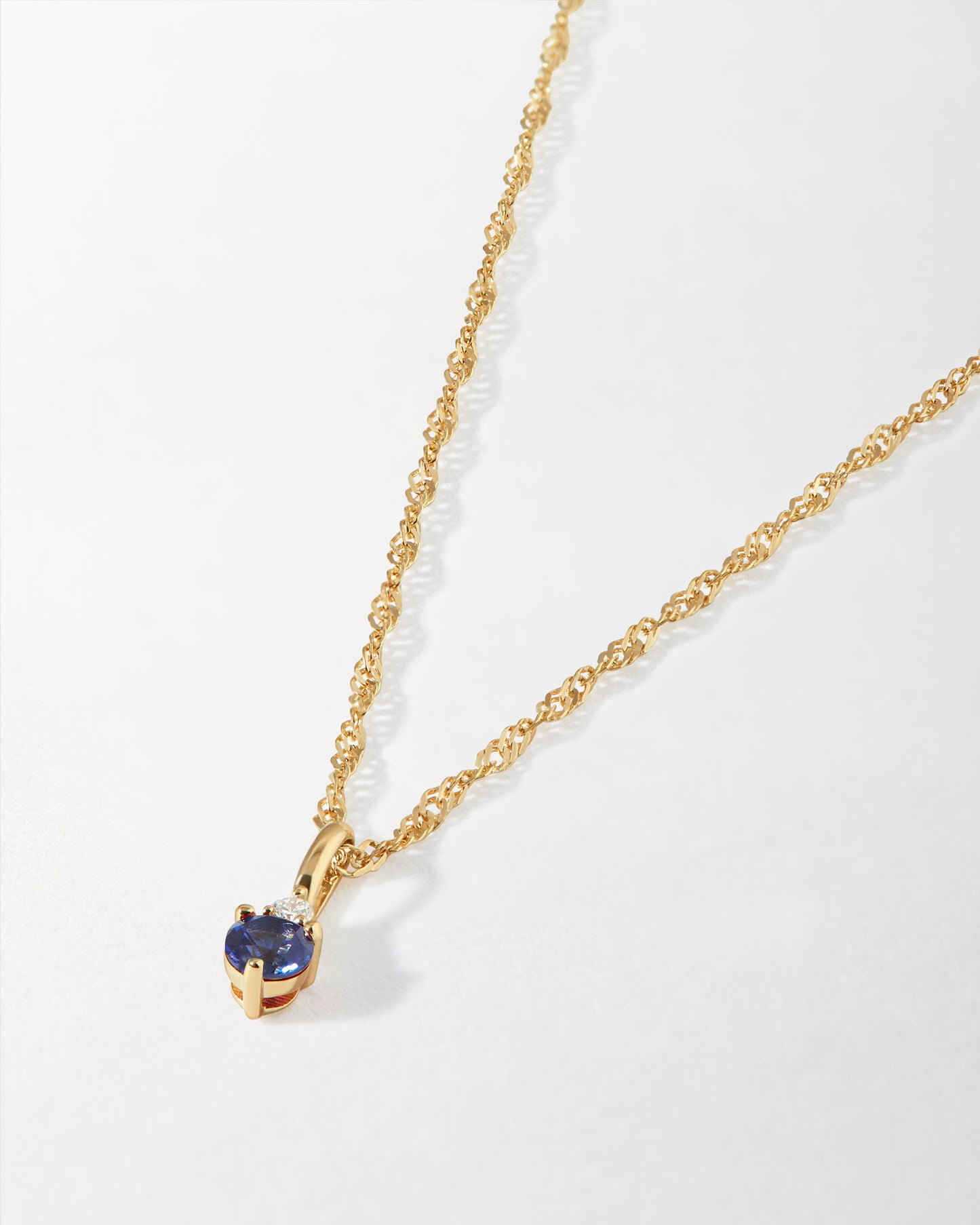 Blue Sapphire 14ct Gold Birthstone Necklace
