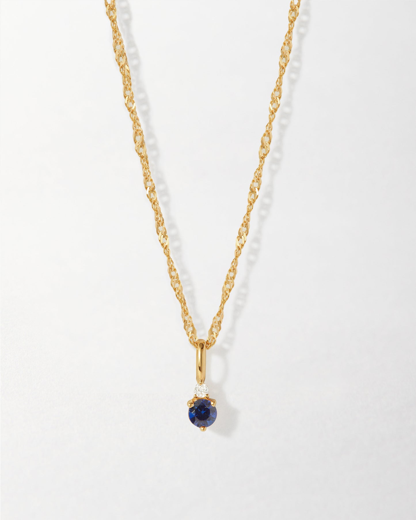 Blue Sapphire 14ct Gold Birthstone Necklace
