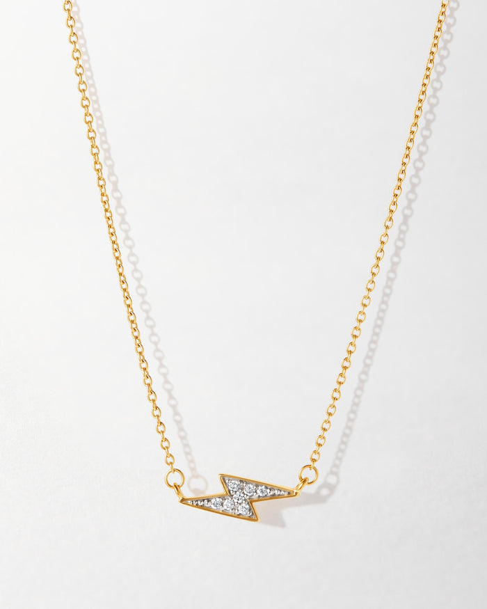 Bolt Diamond Necklace - Yellow Gold