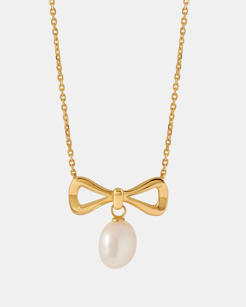 ☆ENGBROX☆ lissom ribbon pearl necklace EBNL24038 40% 할인) lissom ribbon pearl necklace (앵브록스) - 듀티풀