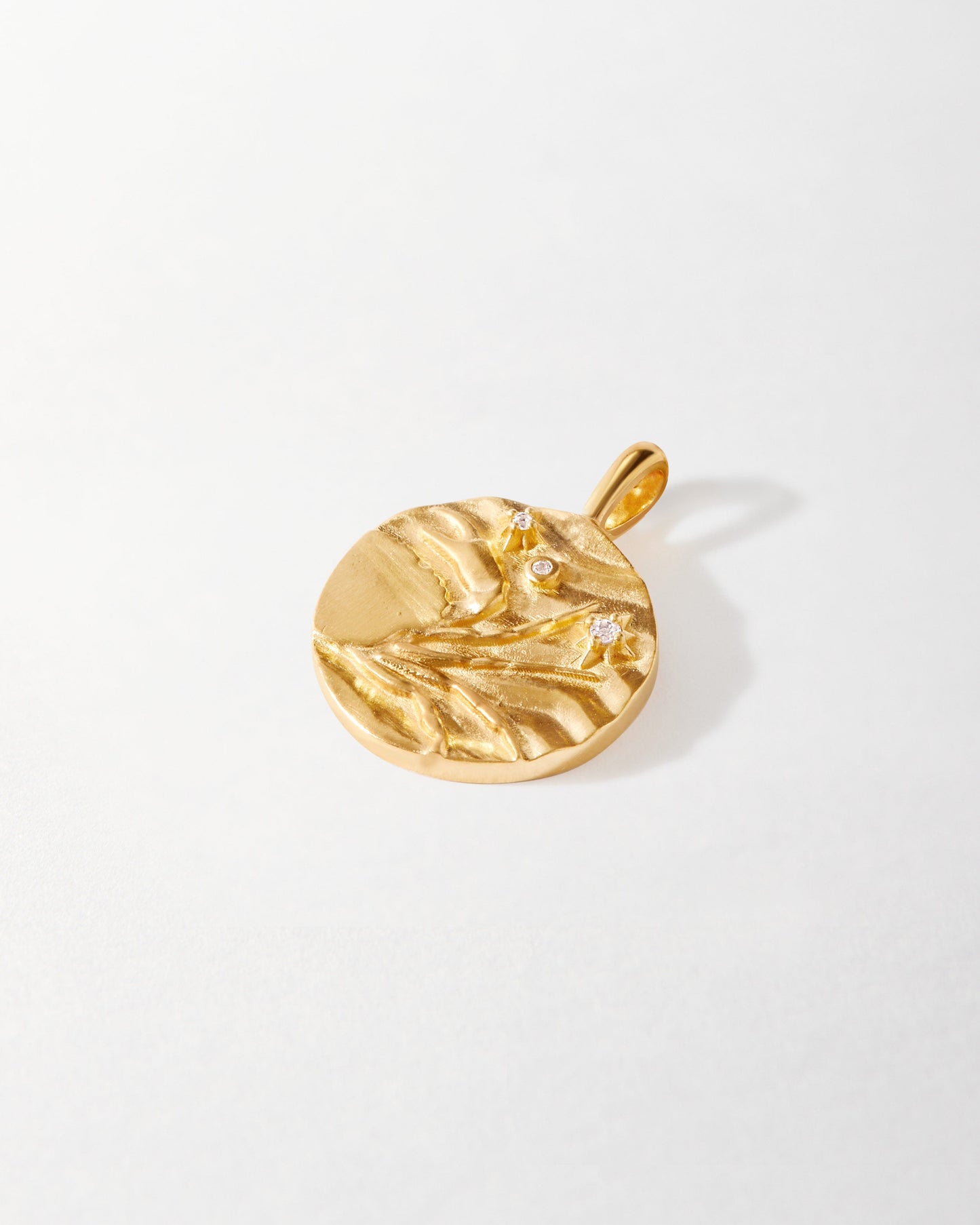 Zodiac Horoscope Pendant crafted from recycled solid 14ct gold with lab-grown diamonds, offering considered jewellery with free engraving and ethical sourcing.