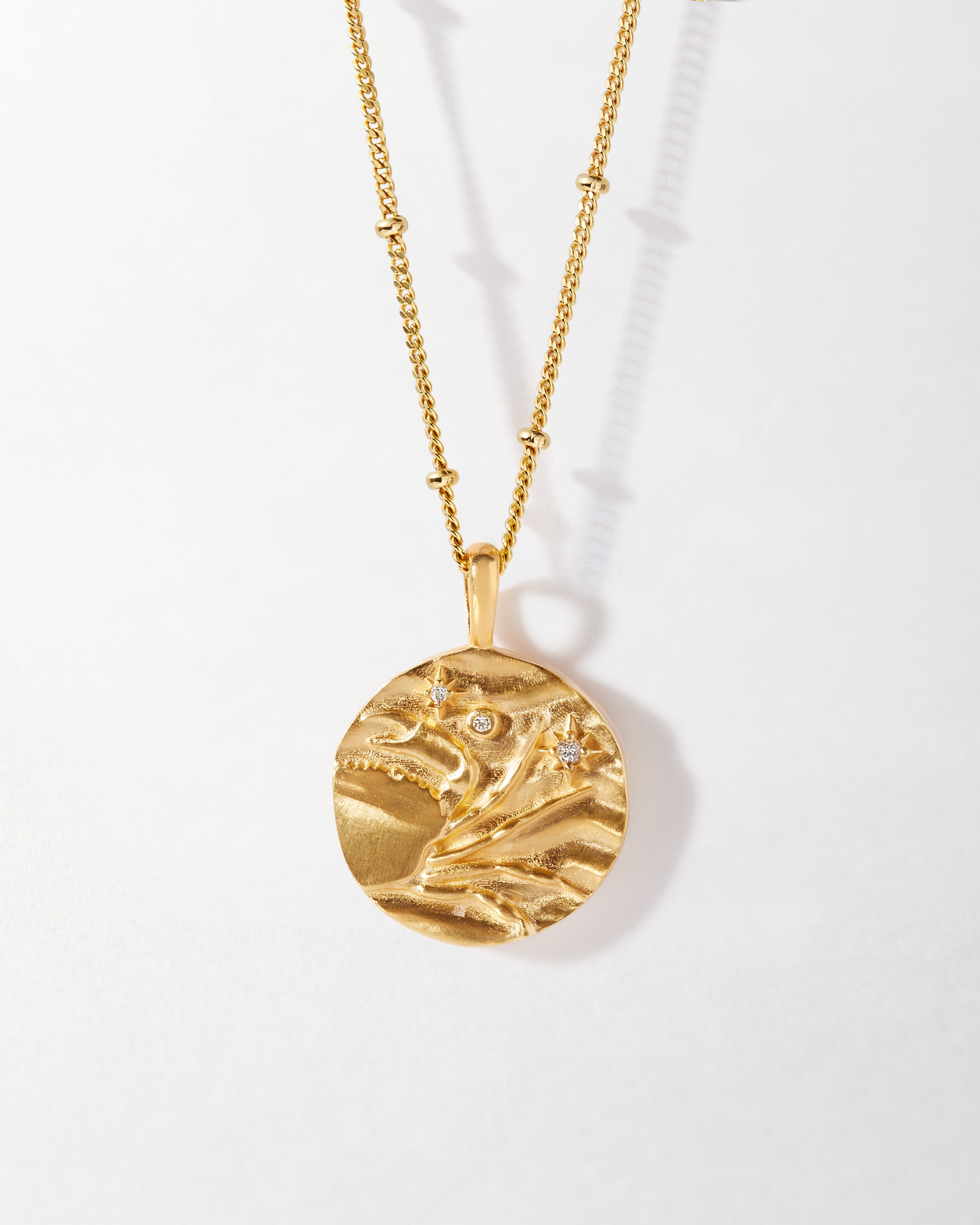 Cancer Zodiac Necklace | 18k Gold-Plated with White Topaz – Edge