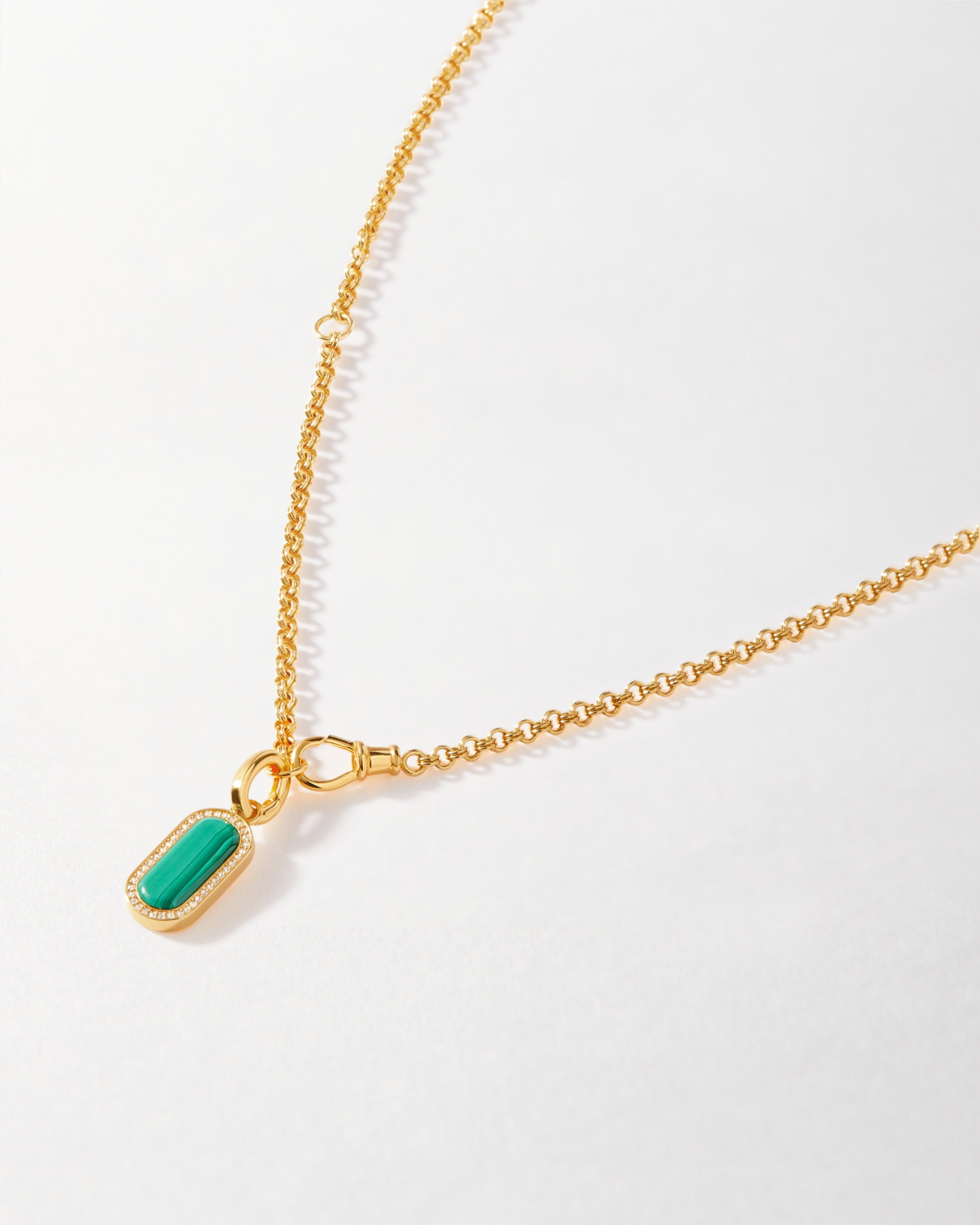 Charlotte Collins Modular Malachite Necklace | 18K Gold Plated