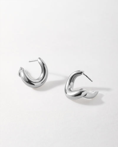 Charlotte Collins Twist Hoop Earrings - Silver
