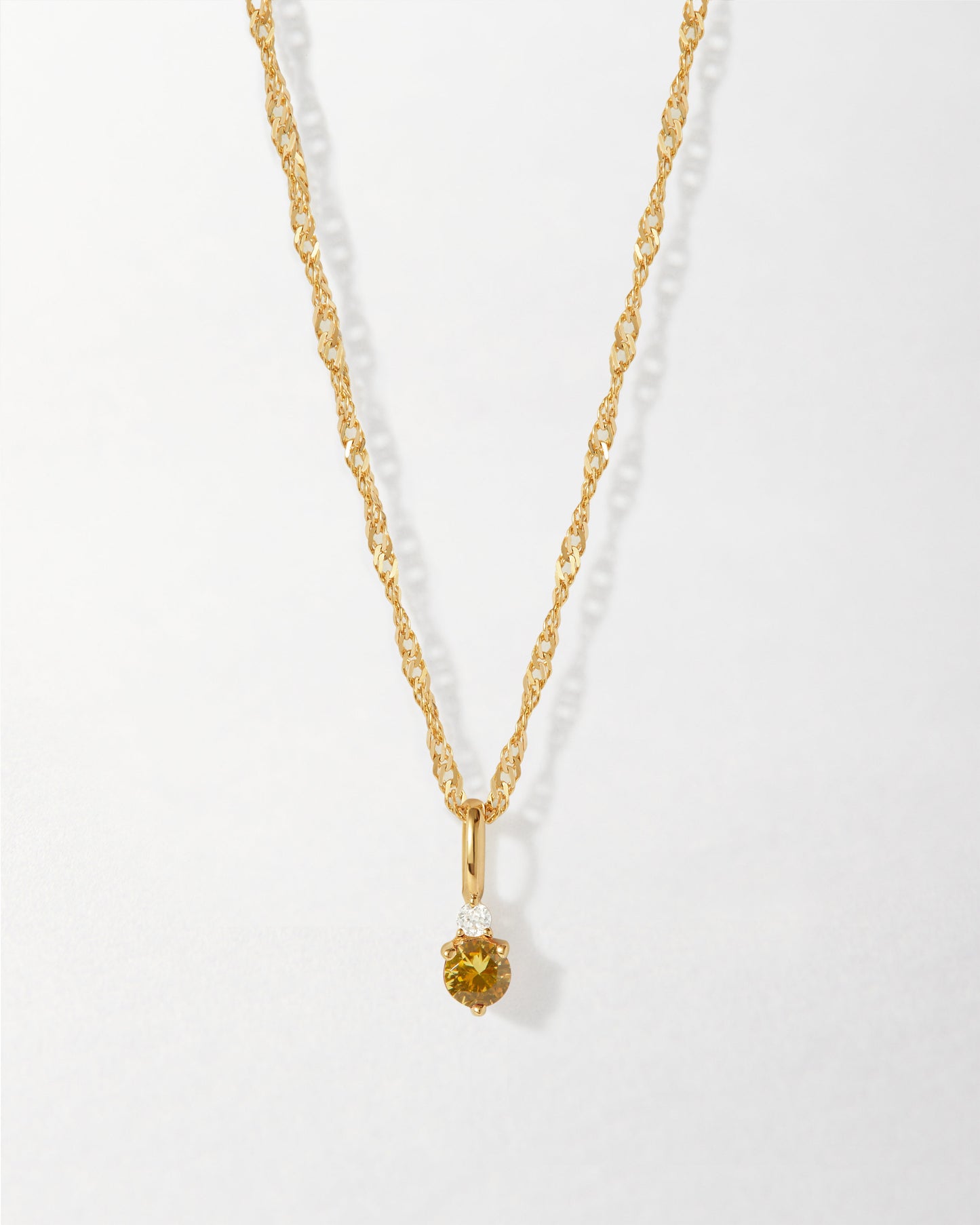 Citrine 14ct Gold Birthstone Necklace