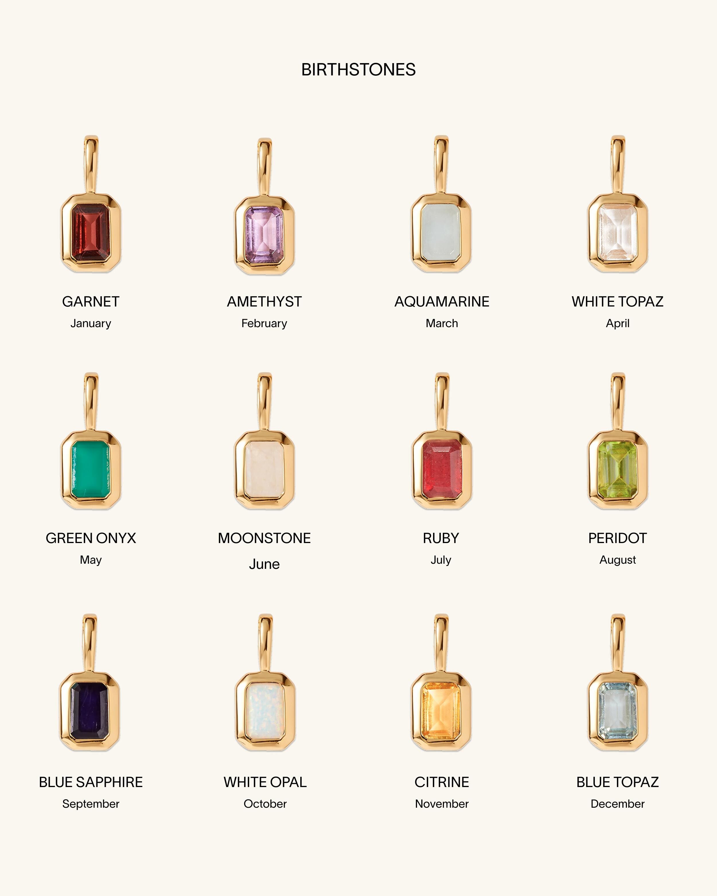 Deco Birthstone Pendant EDGE of EMBER