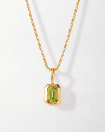 Deco Peridot August Birthstone Necklace