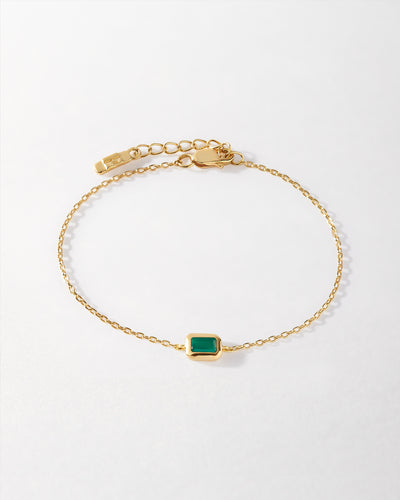 Deco Green Onyx May Birthstone Bracelet
