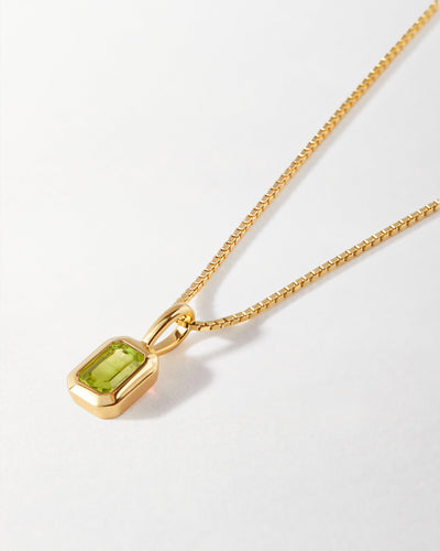 Deco Peridot August Birthstone Necklace