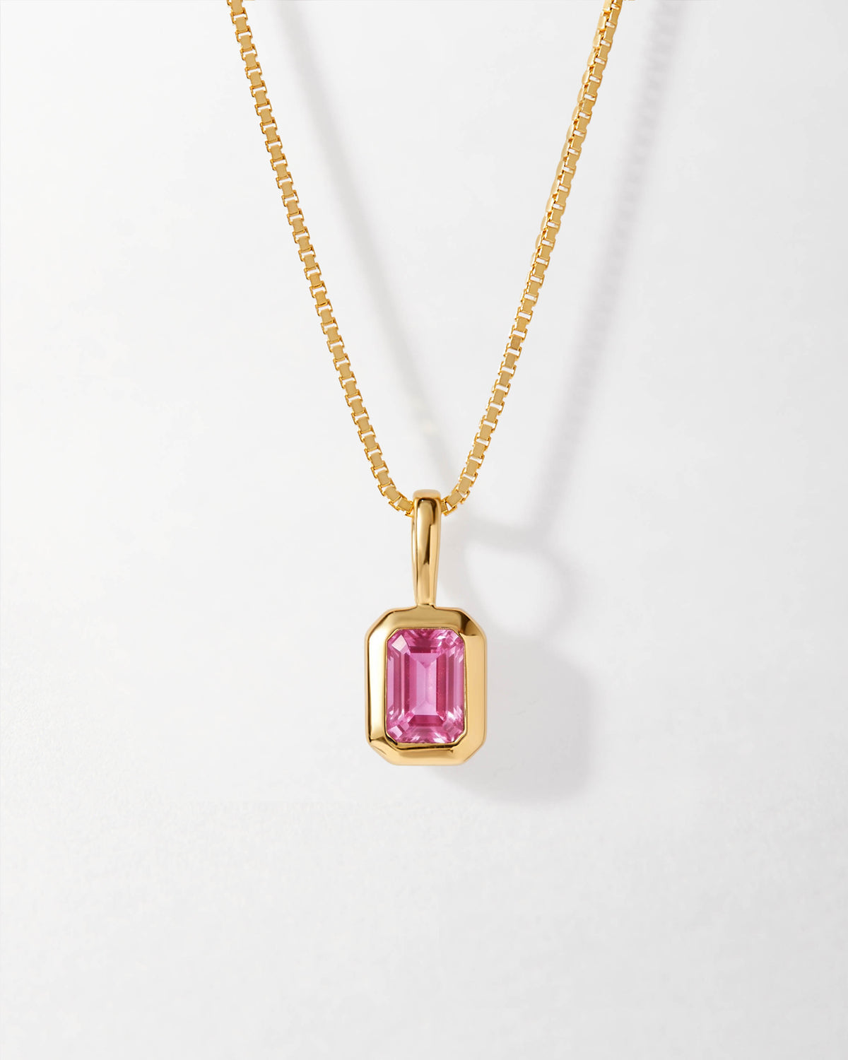 Deco Pink Sapphire Gemstone Necklace