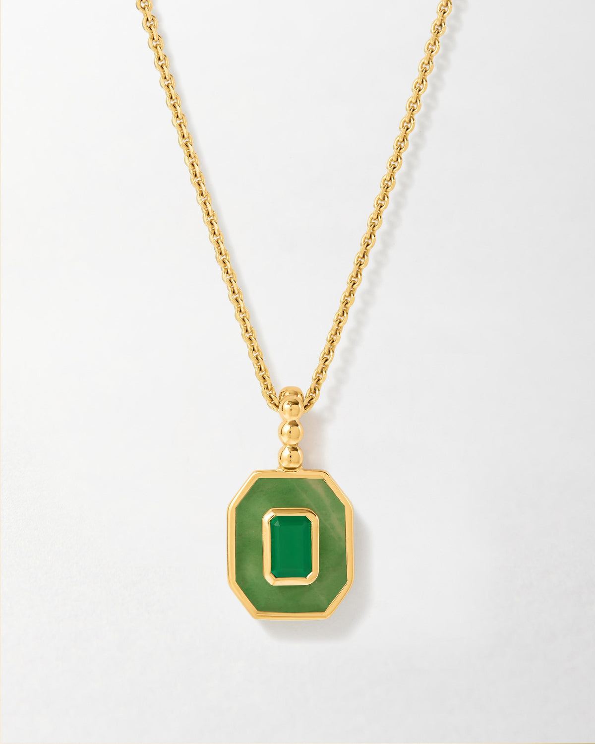 Deco Aventurine and Green Onyx Necklace