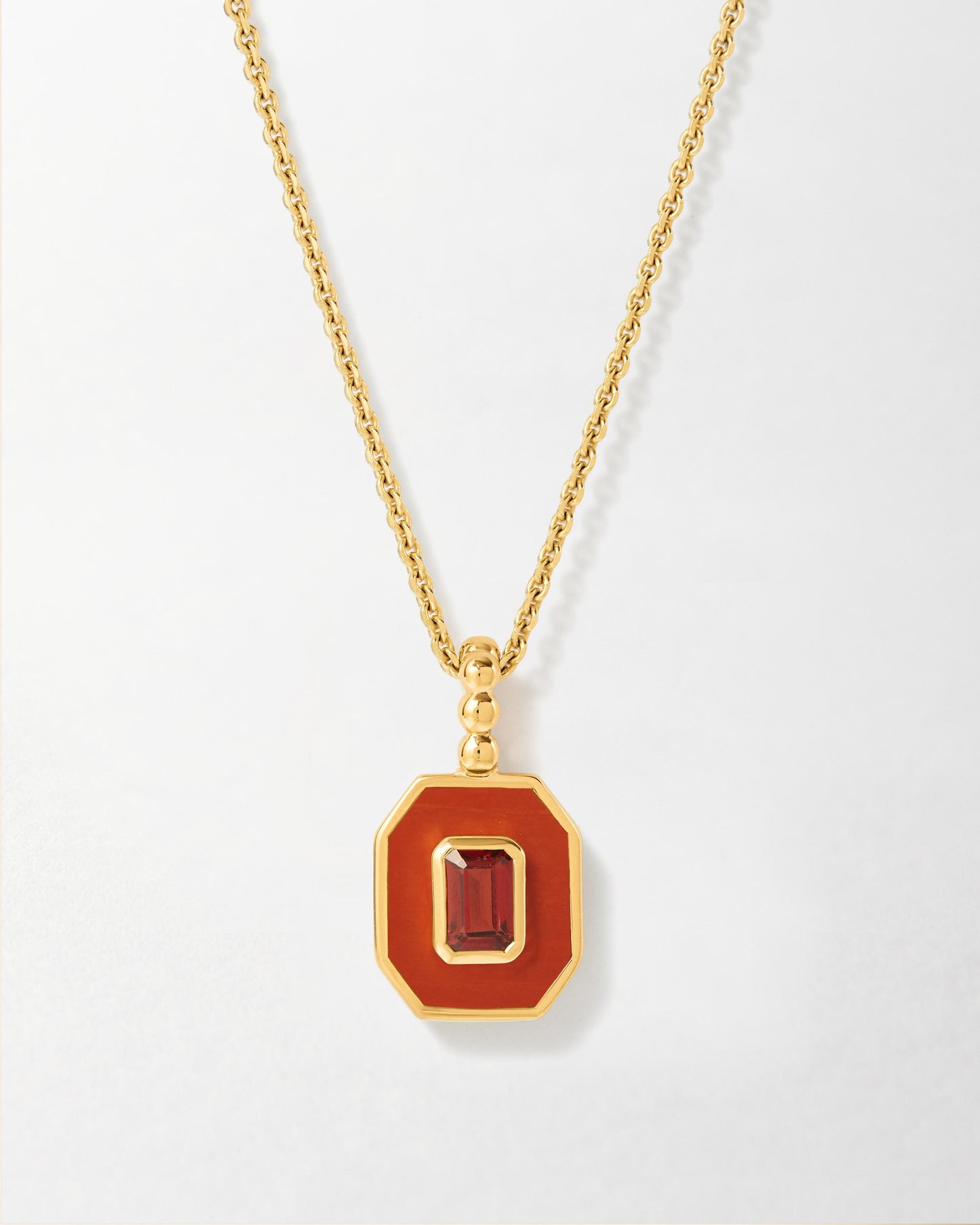 Deco Red Jasper and Garnet Necklace