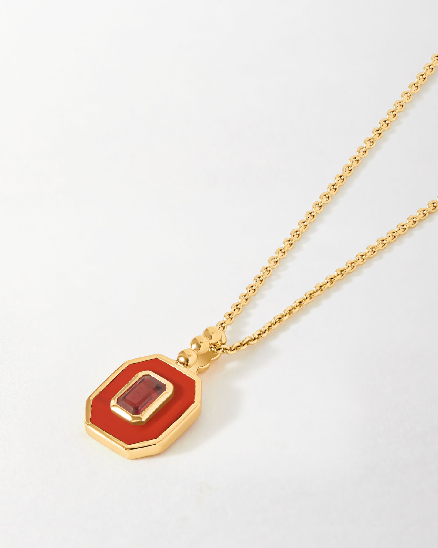 Deco Red Jasper and Garnet Necklace