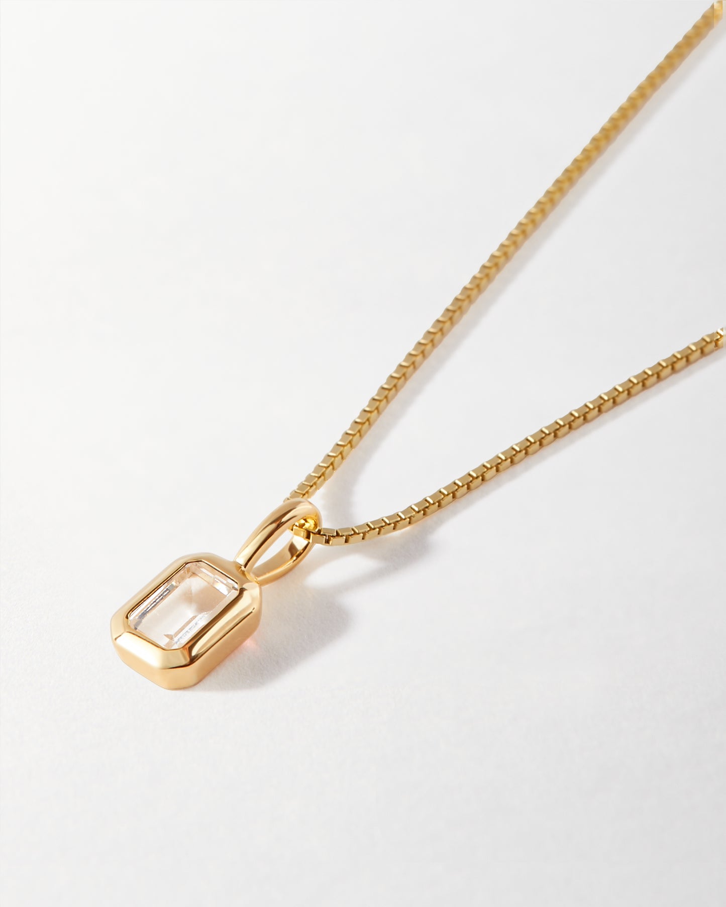 Deco White Topaz April Birthstone Necklace