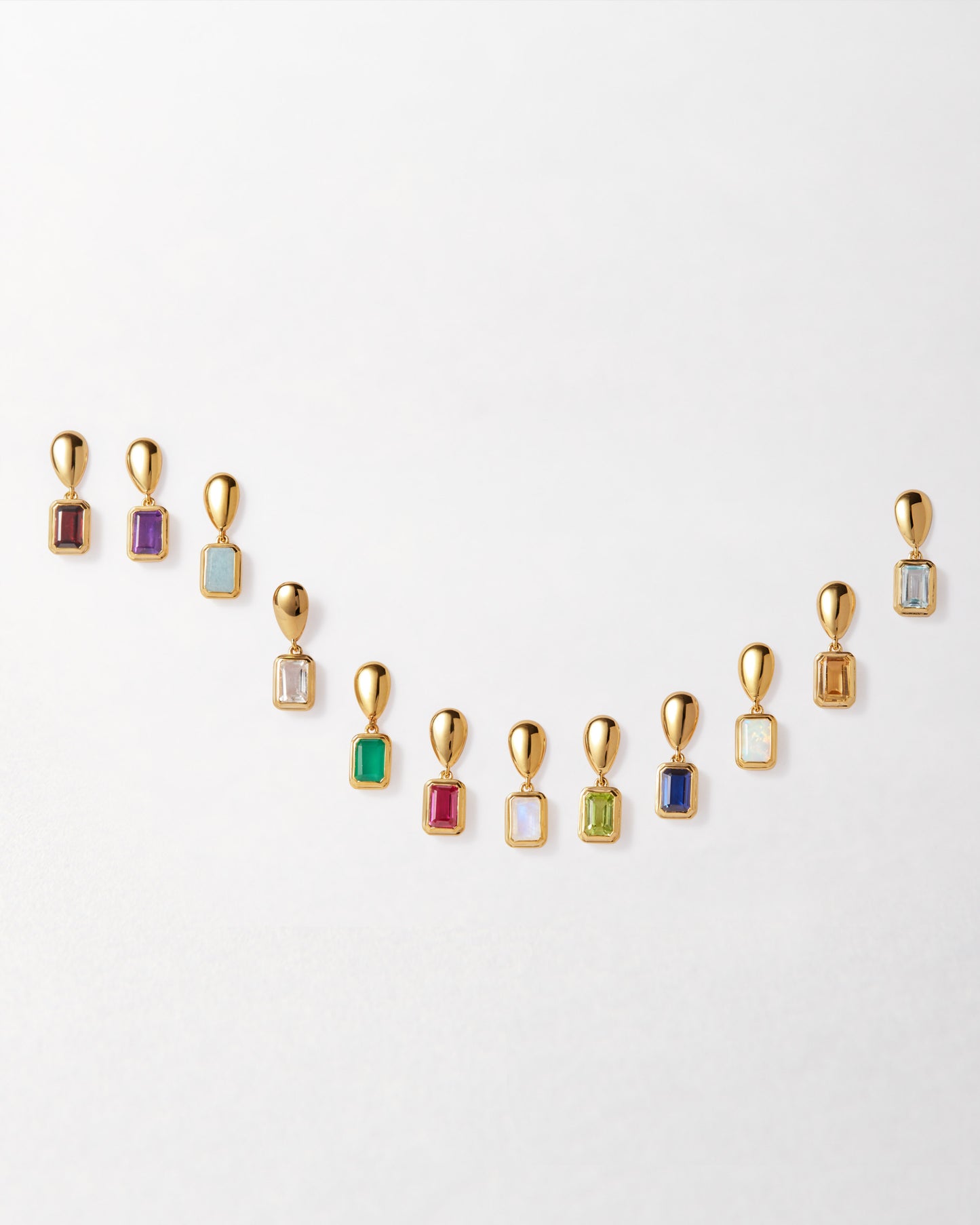 Pebble Birthstone Drop Earrings