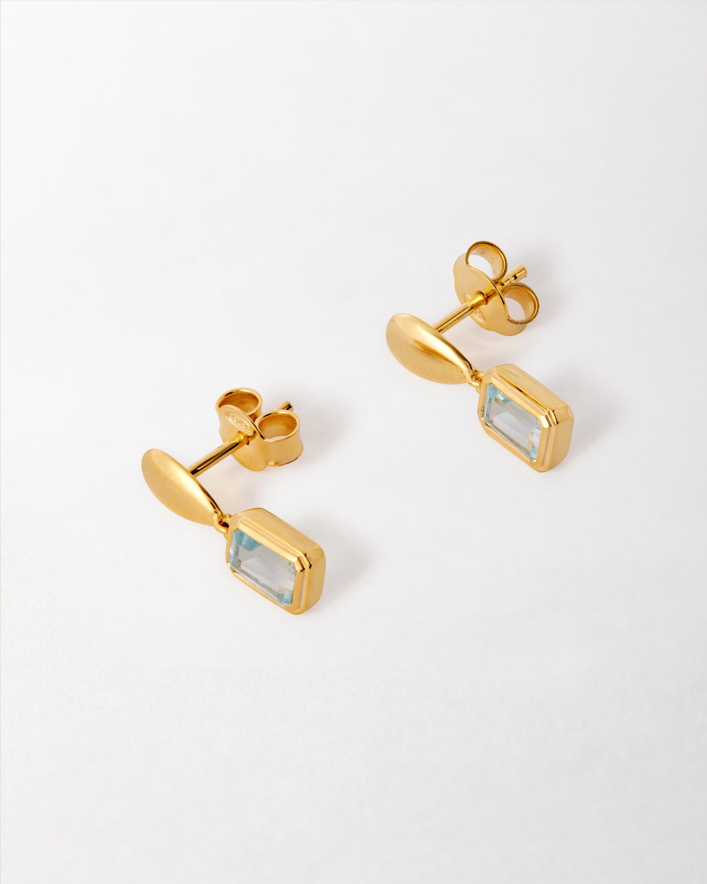 Pebble Blue Topaz December Birthstone Drop Earrings