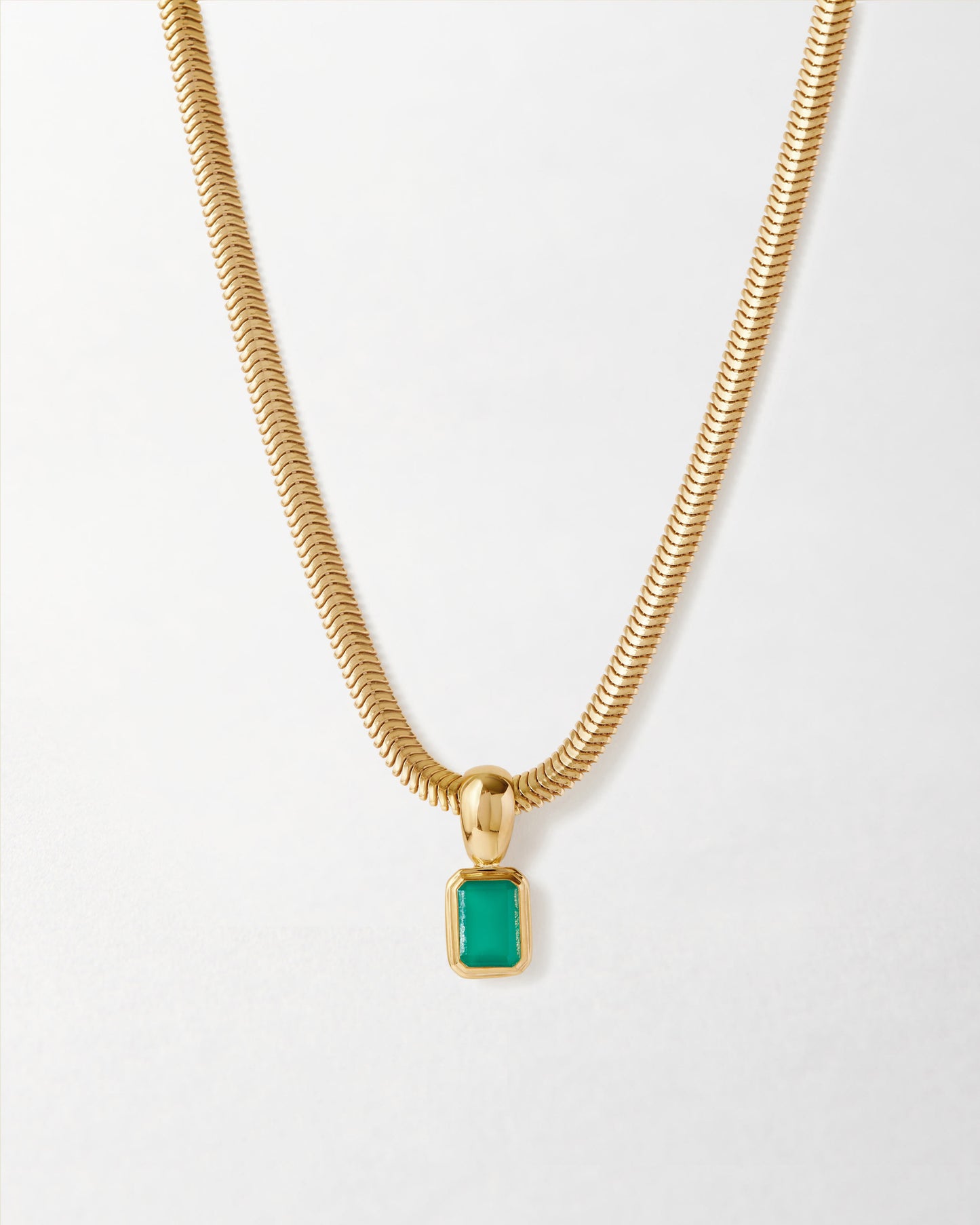 Pebble Green Onyx Necklace