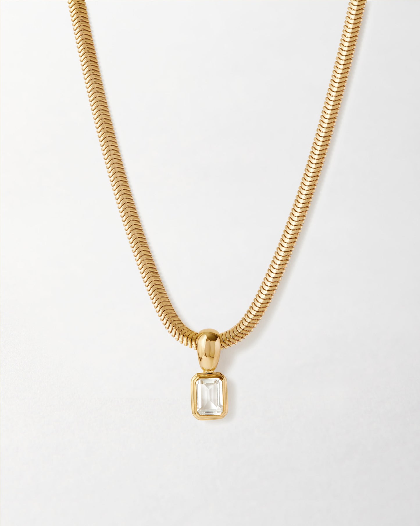 Pebble White Topaz Necklace