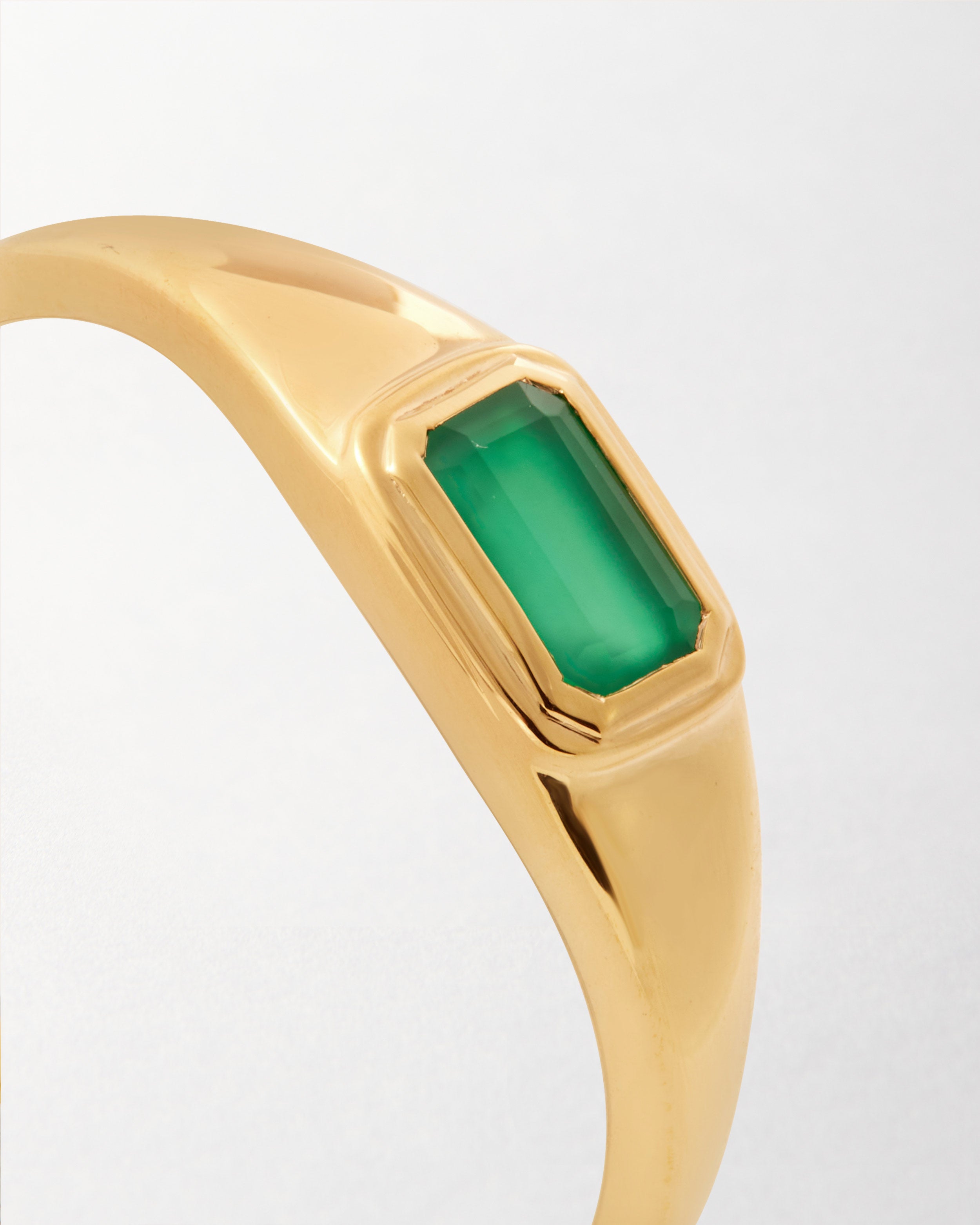 Green Onyx Ring | Domed Signet Ring | Edge of Ember