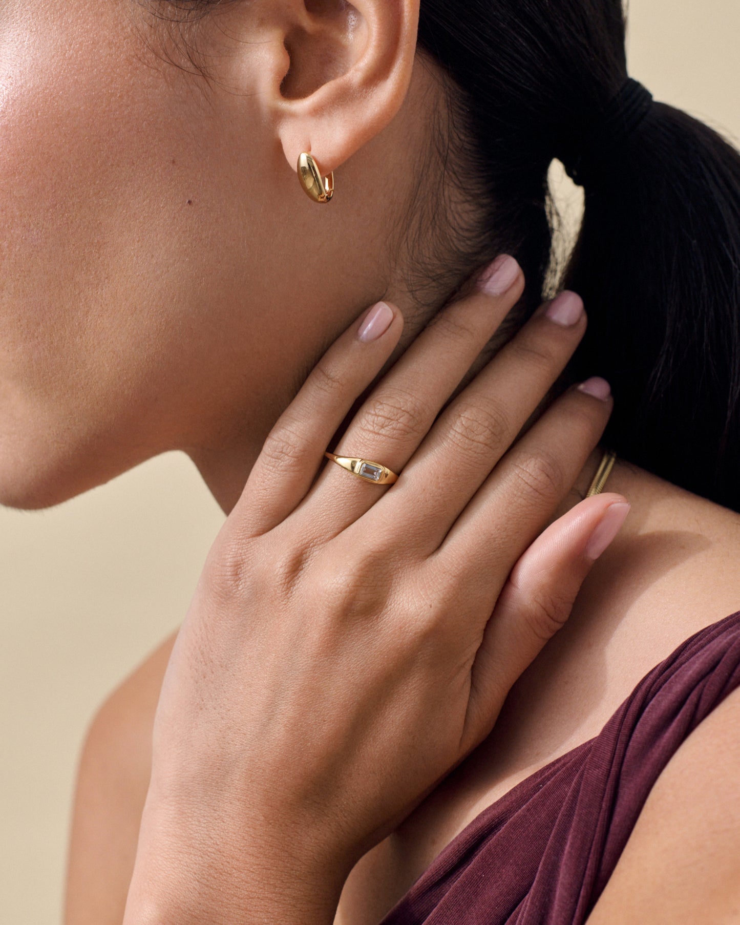 Pebble White Topaz Ring