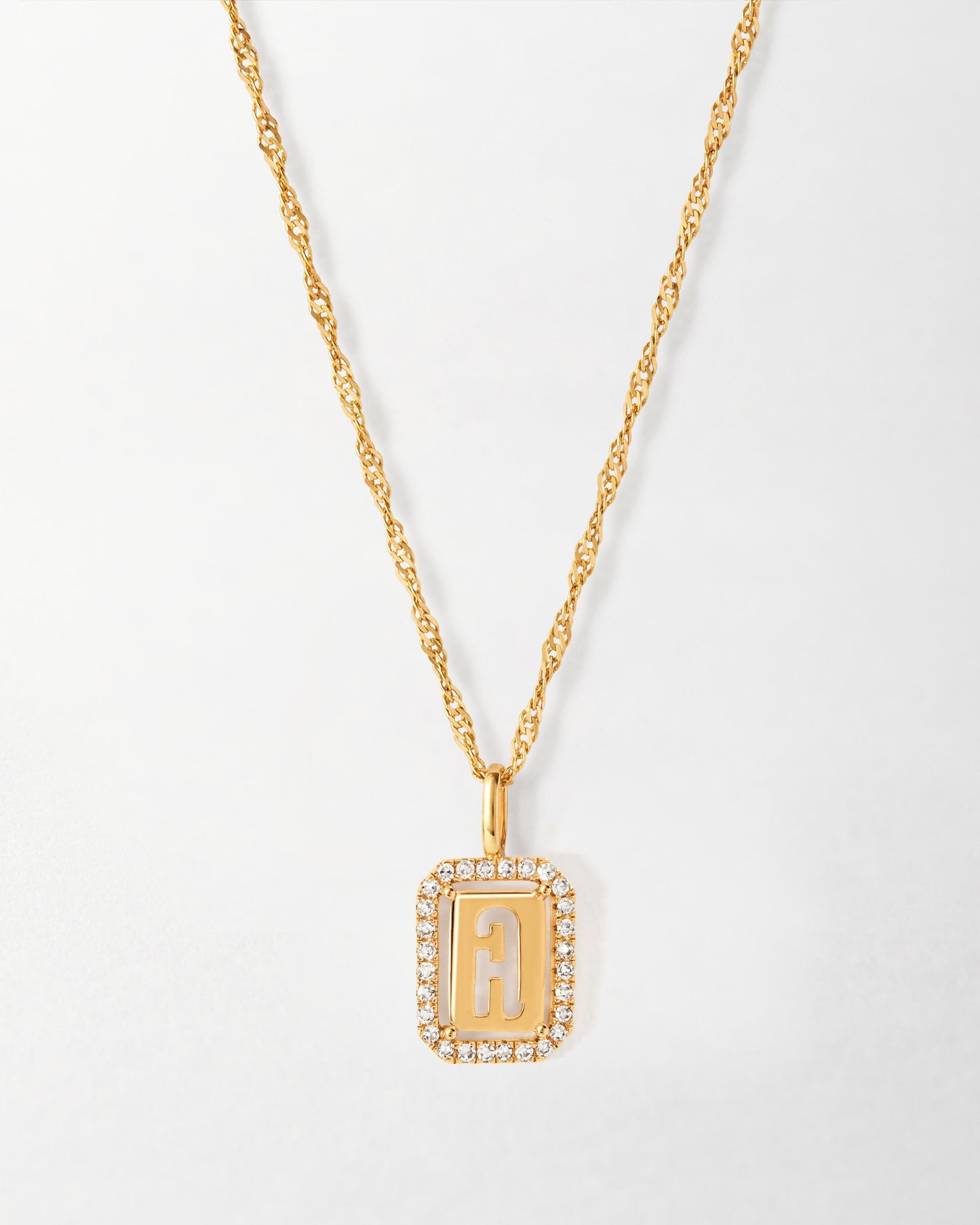 Diamond Outline Initial Necklace