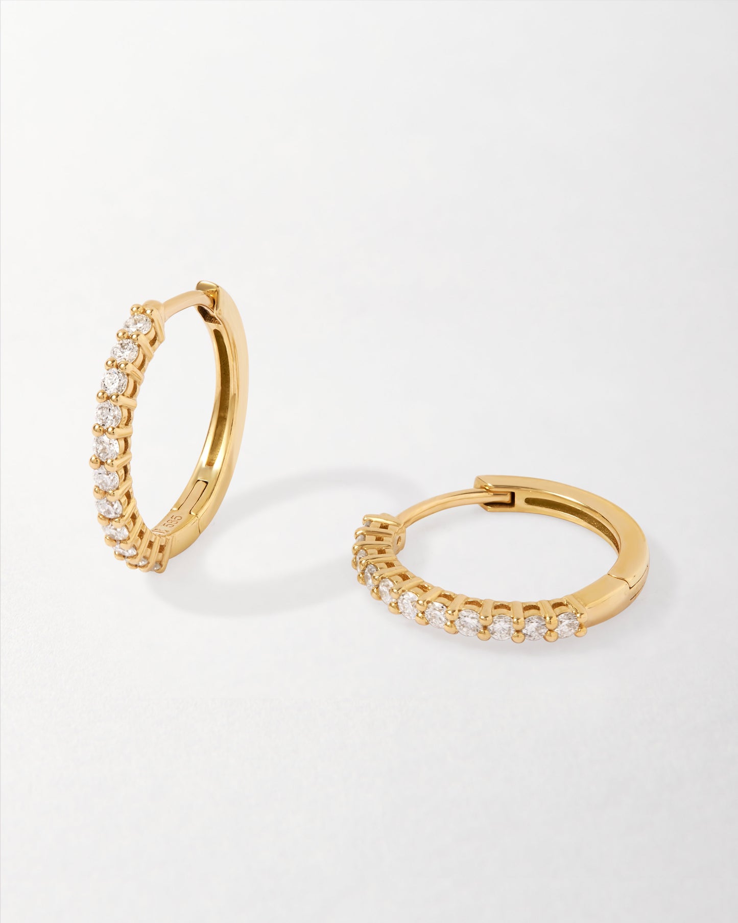 Medium Diamond Halo Hoop Earrings