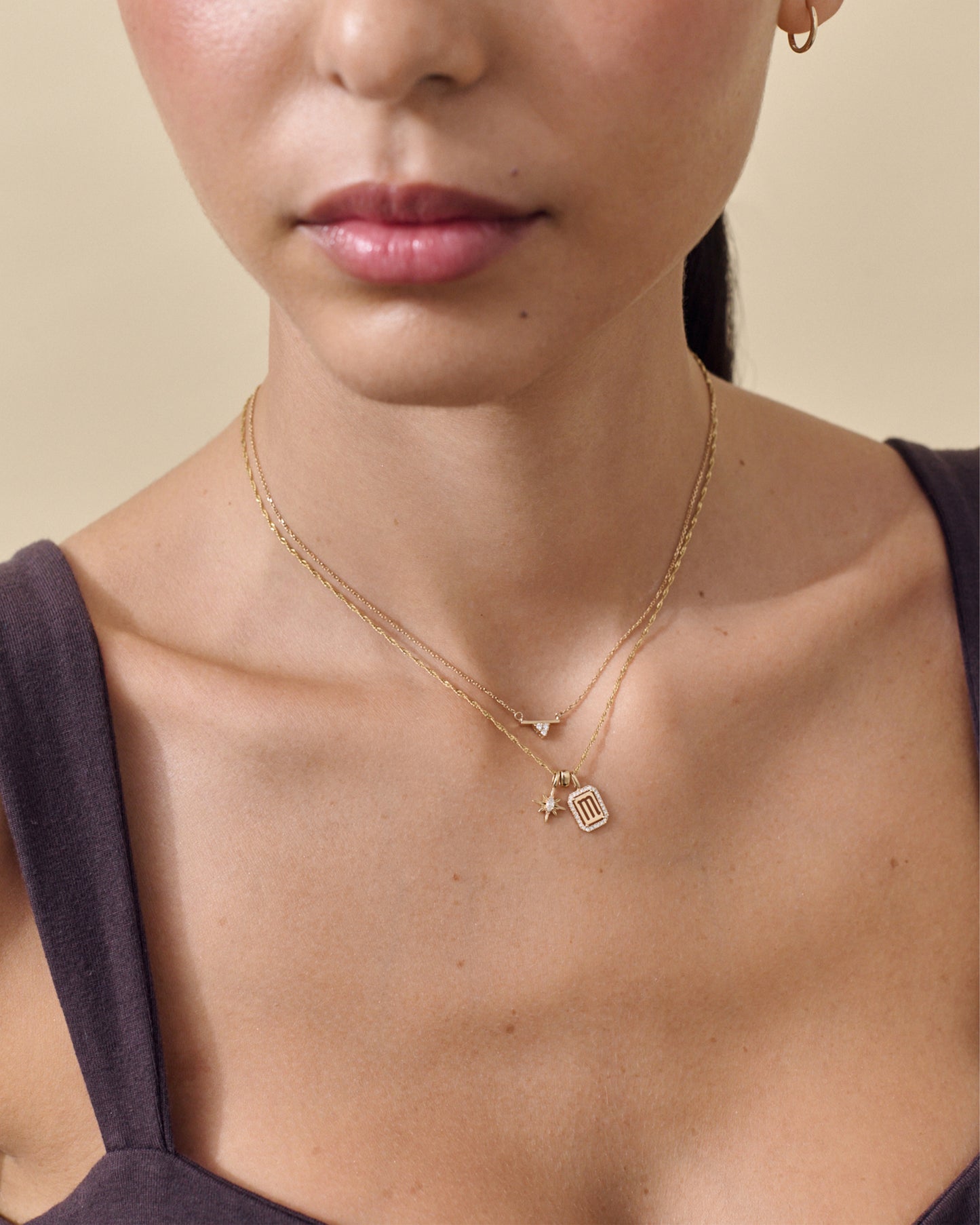 Diamond Outline Initial Pendant