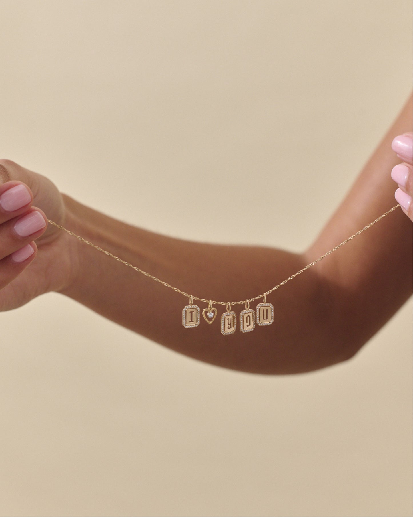 Diamond Outline Initial Pendant