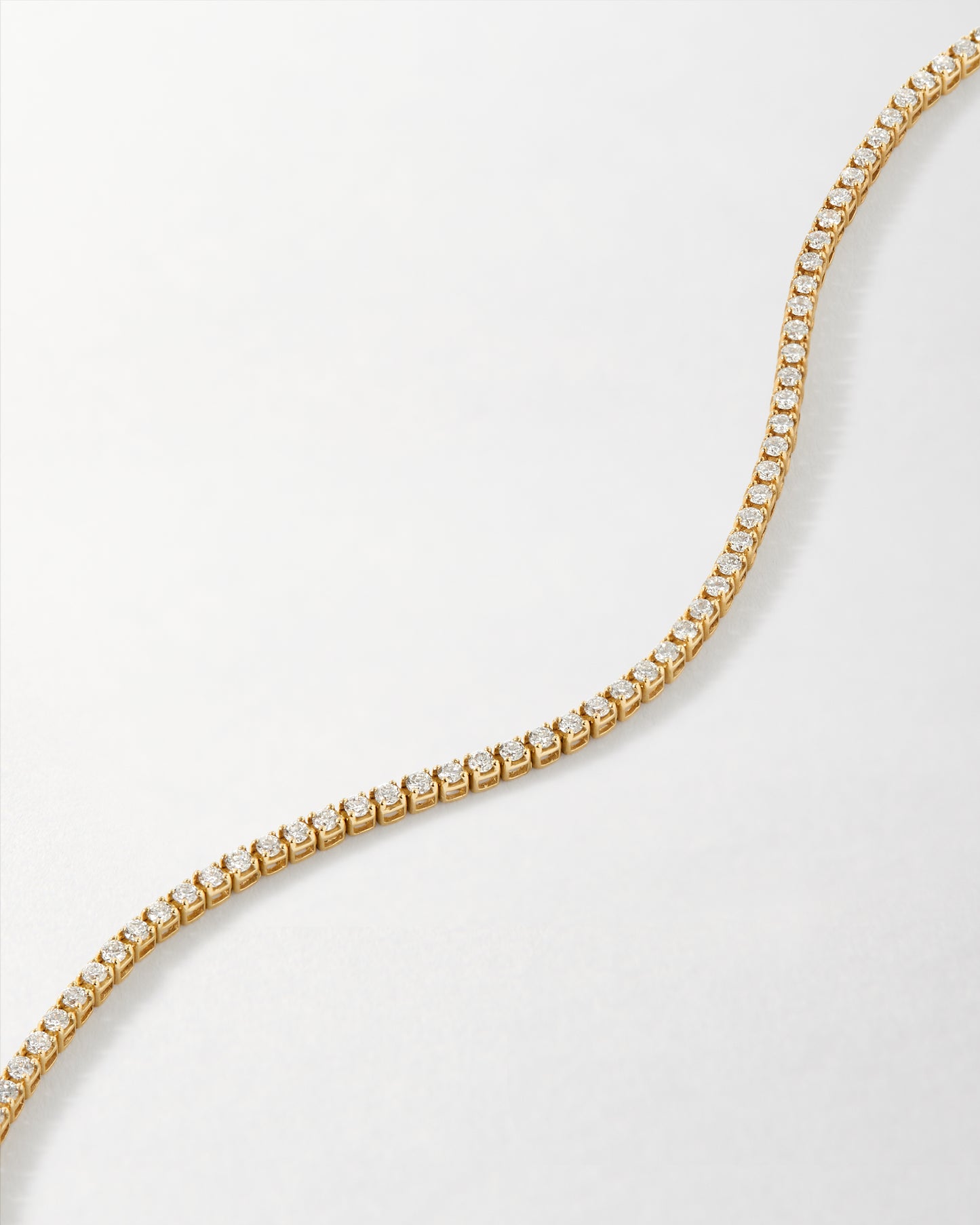 Solid Gold Lab-Grown Diamond Tennis Bracelet featuring recycled solid 14ct gold and ethically sourced lab-grown diamonds, a fine jewellery piece made to last.