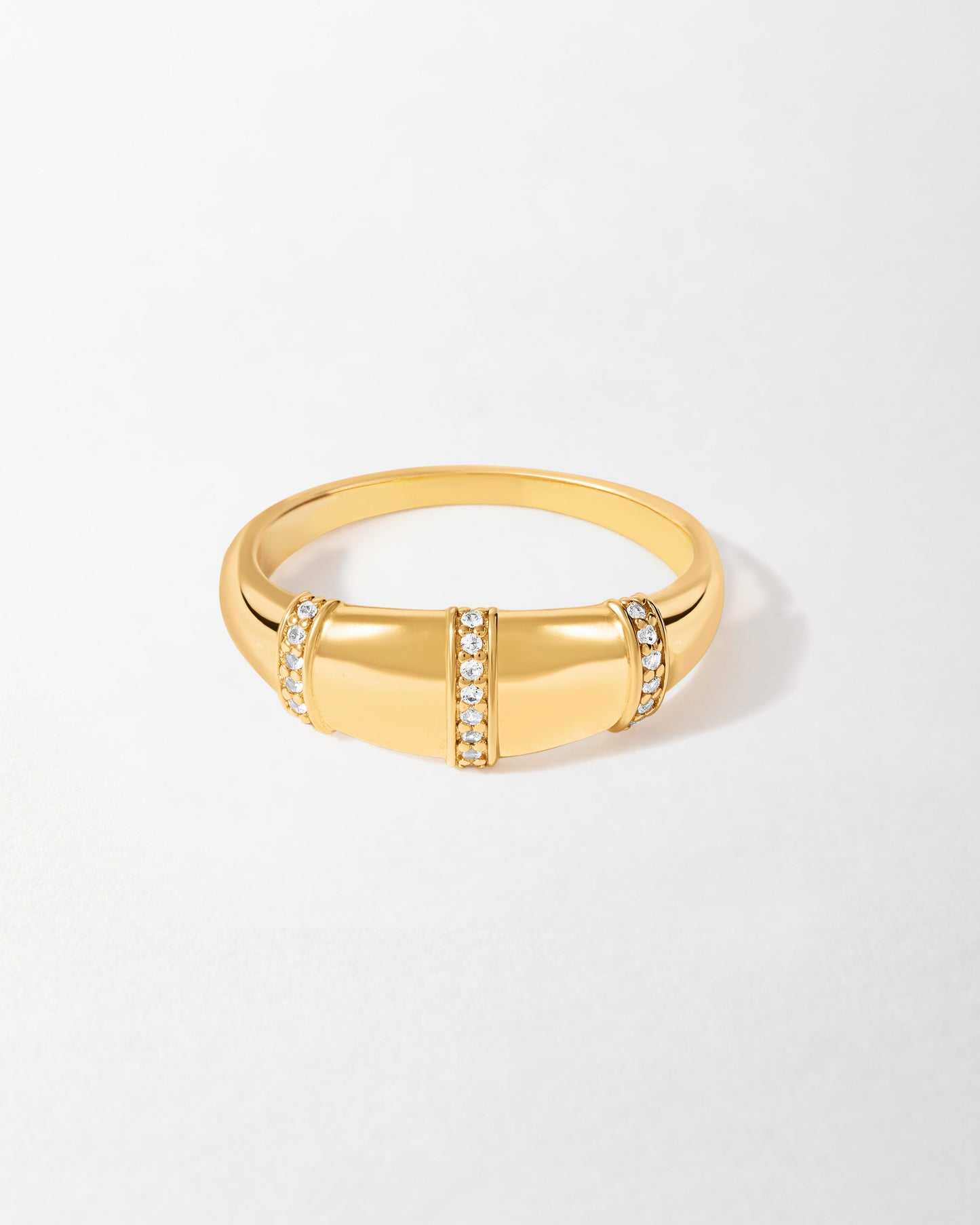 Charlotte Collins Dome Triple Pavé Hoop Ring