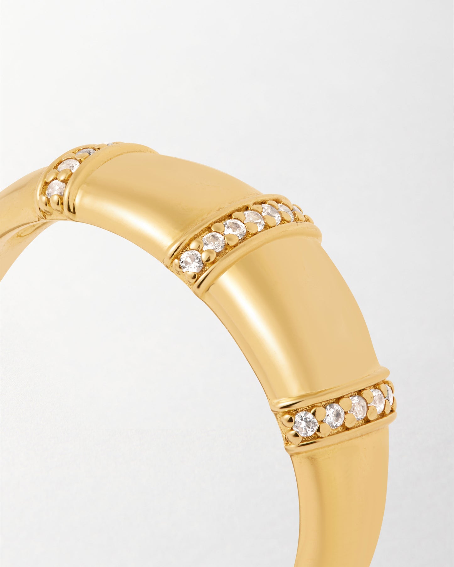 Charlotte Collins Dome Triple Pavé Hoop Ring