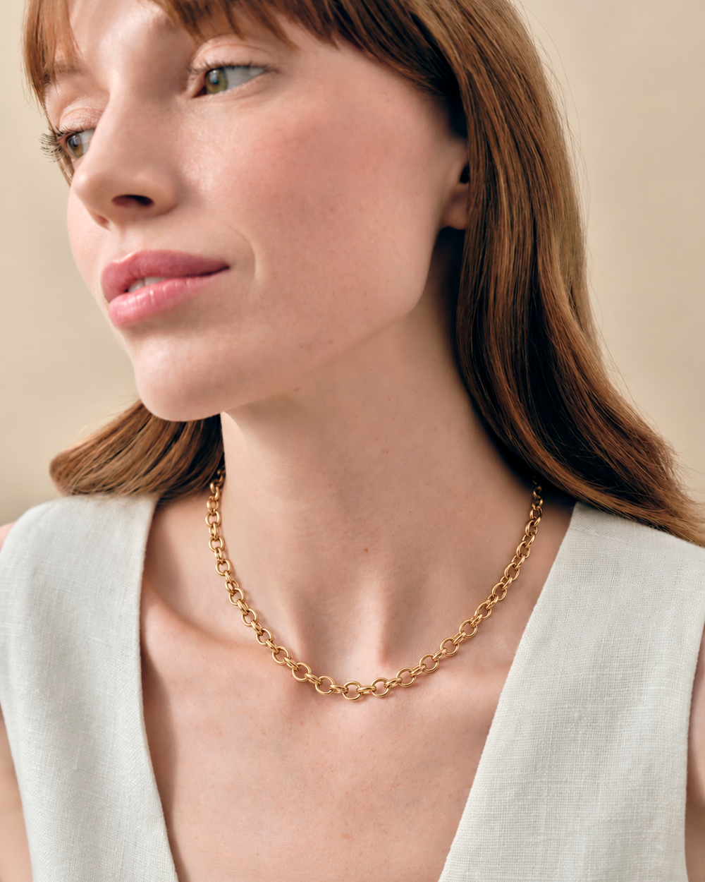Gold Double Link Necklace