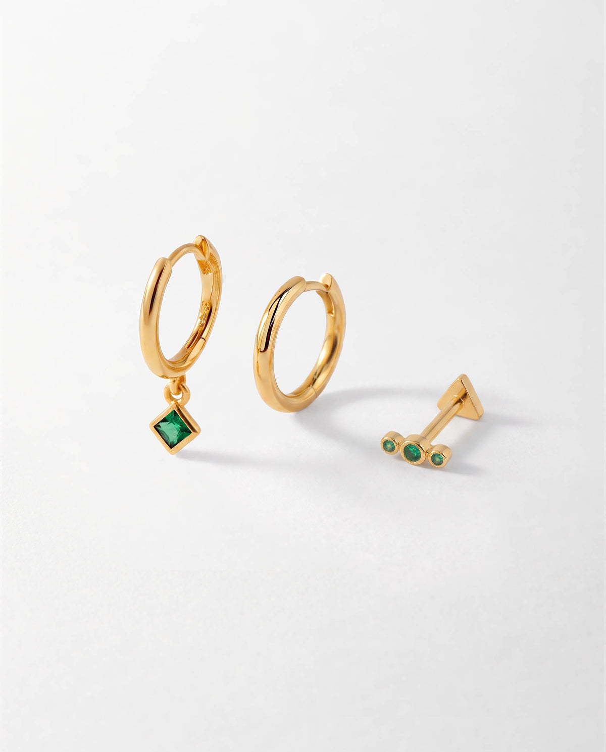 Emerald Glow Earrings Set