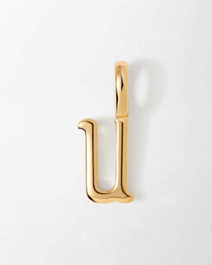 Solid Gold Initial Pendant