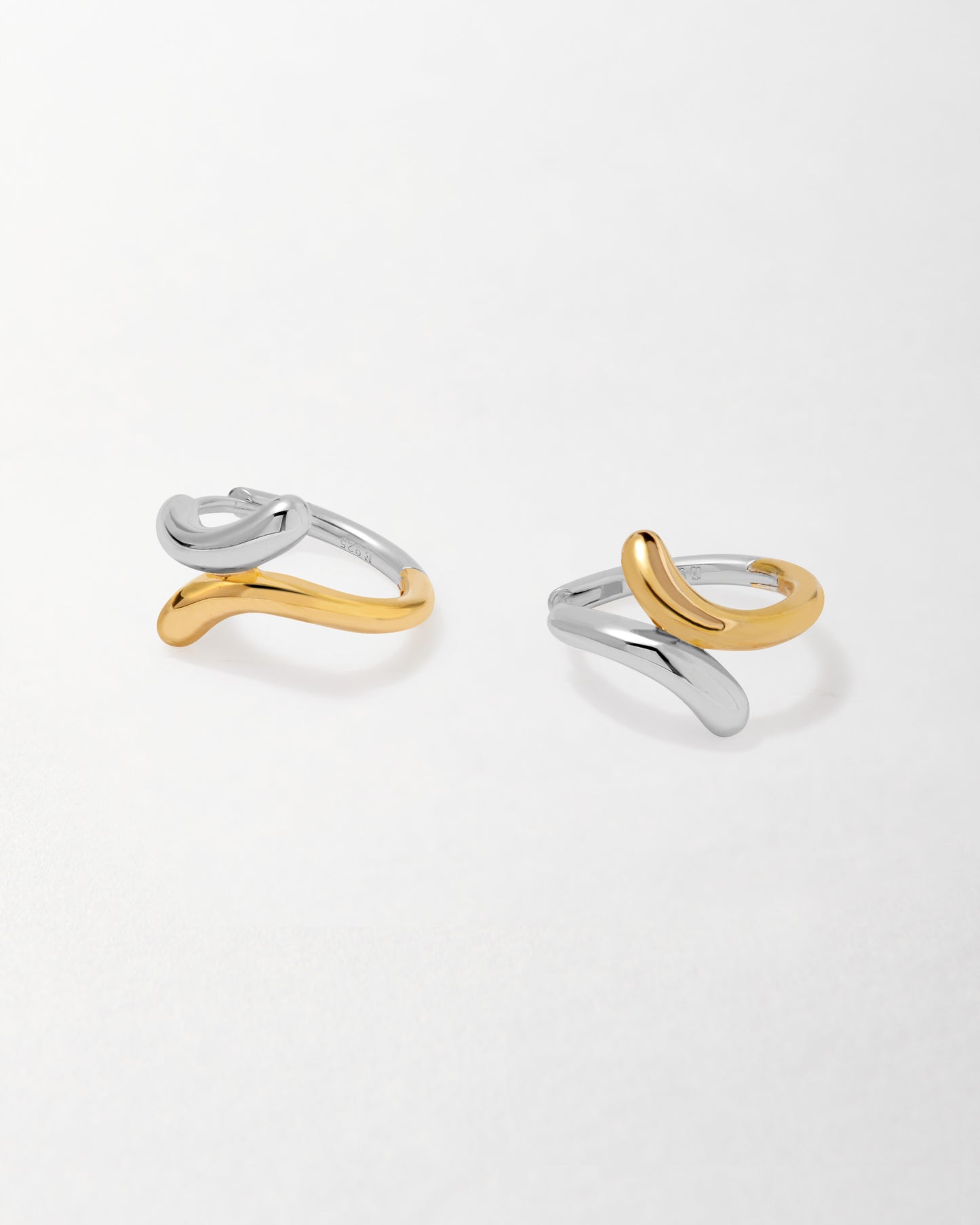 Ripple Mixed Metal Hoop Earrings