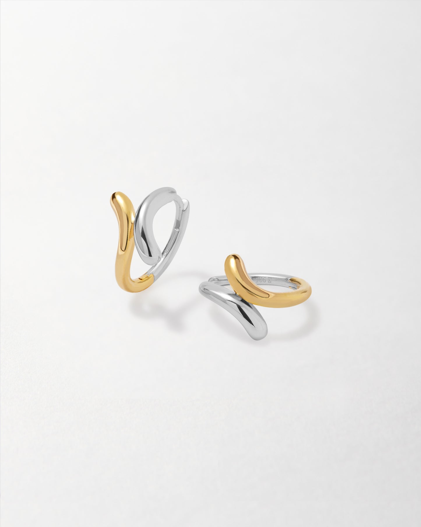 Ripple Mixed Metal Hoop Earrings