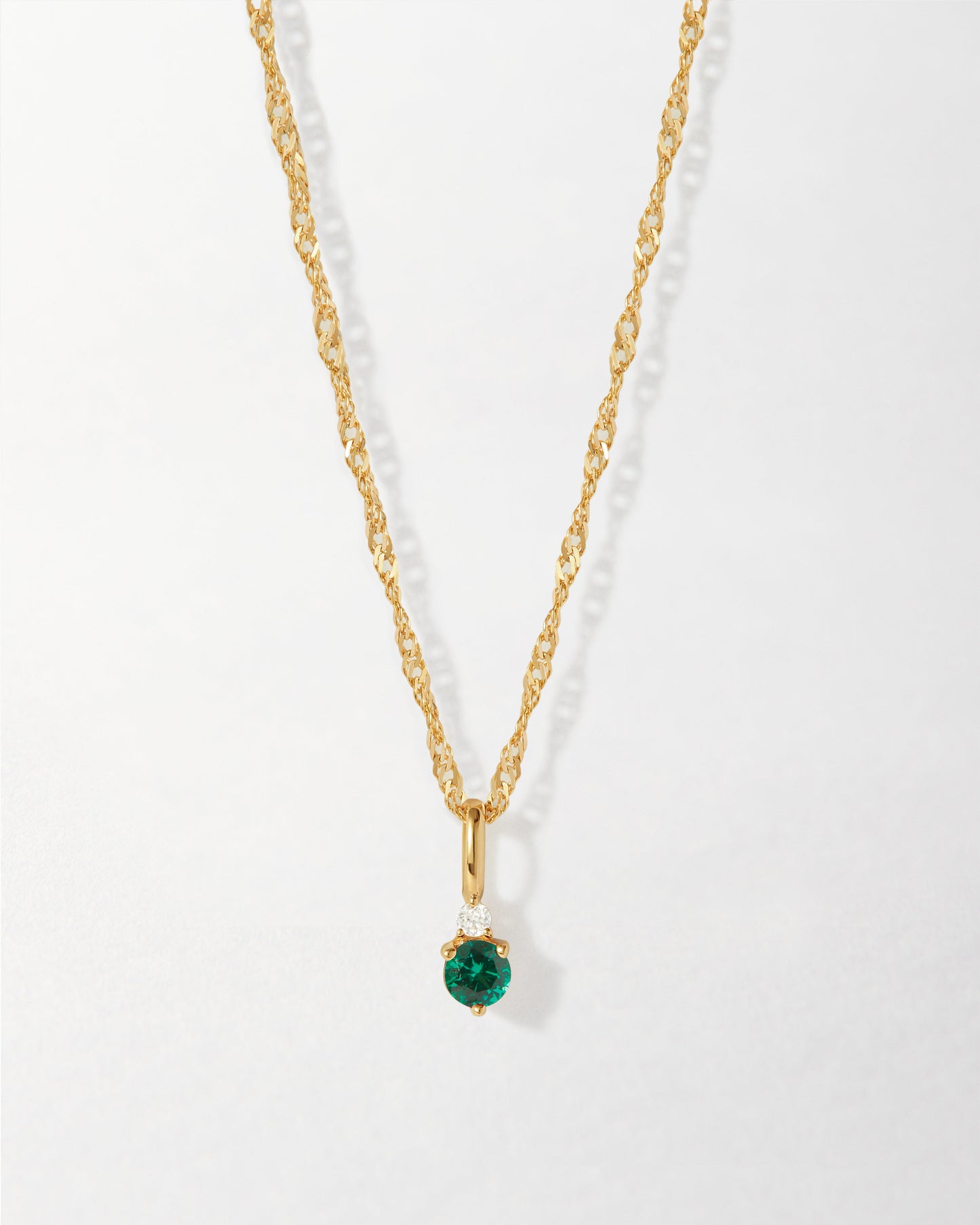 Emerald 14ct Gold Birthstone Necklace