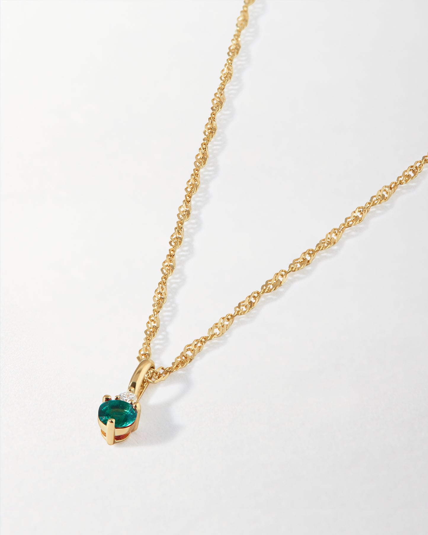 Emerald 14ct Gold Birthstone Necklace