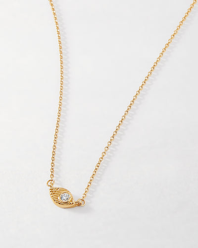 Evil Eye Diamond Necklace  - Yellow Gold