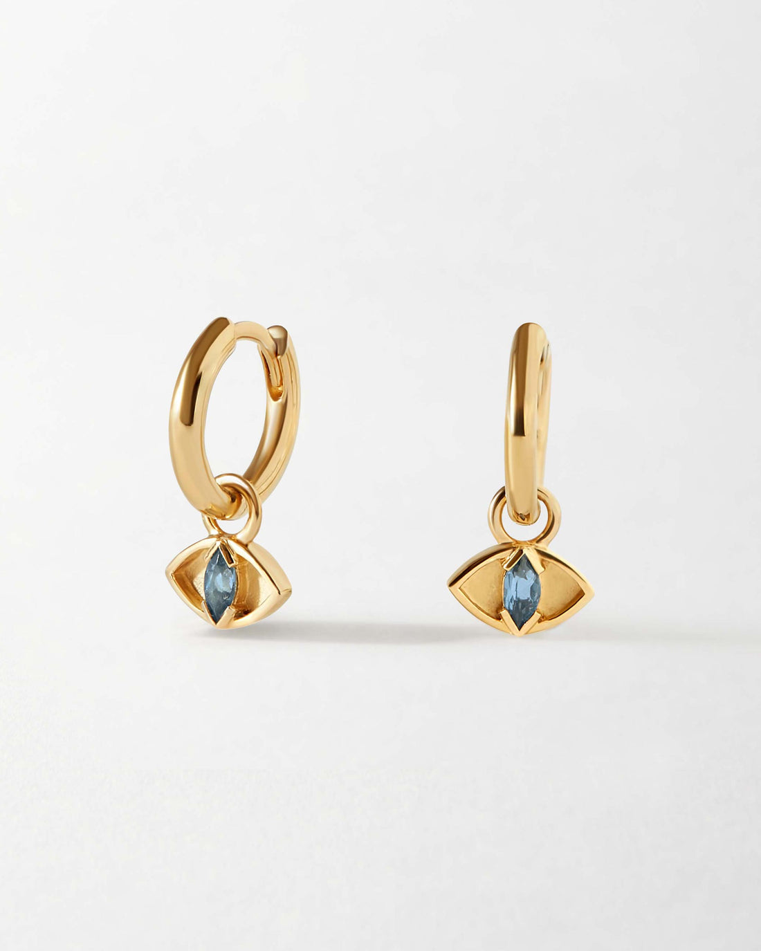 Evil Eye Huggie Earrings – Gold & Blue main image 0