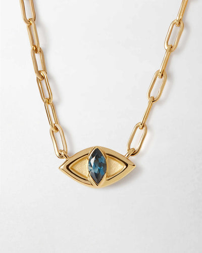 14k Gold Evil Eye Necklace  By Charlotte – by charlotte