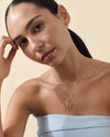 Family Initial Necklace with a gold-plated pendant and chain featuring letter initials styled as personalised jewellery