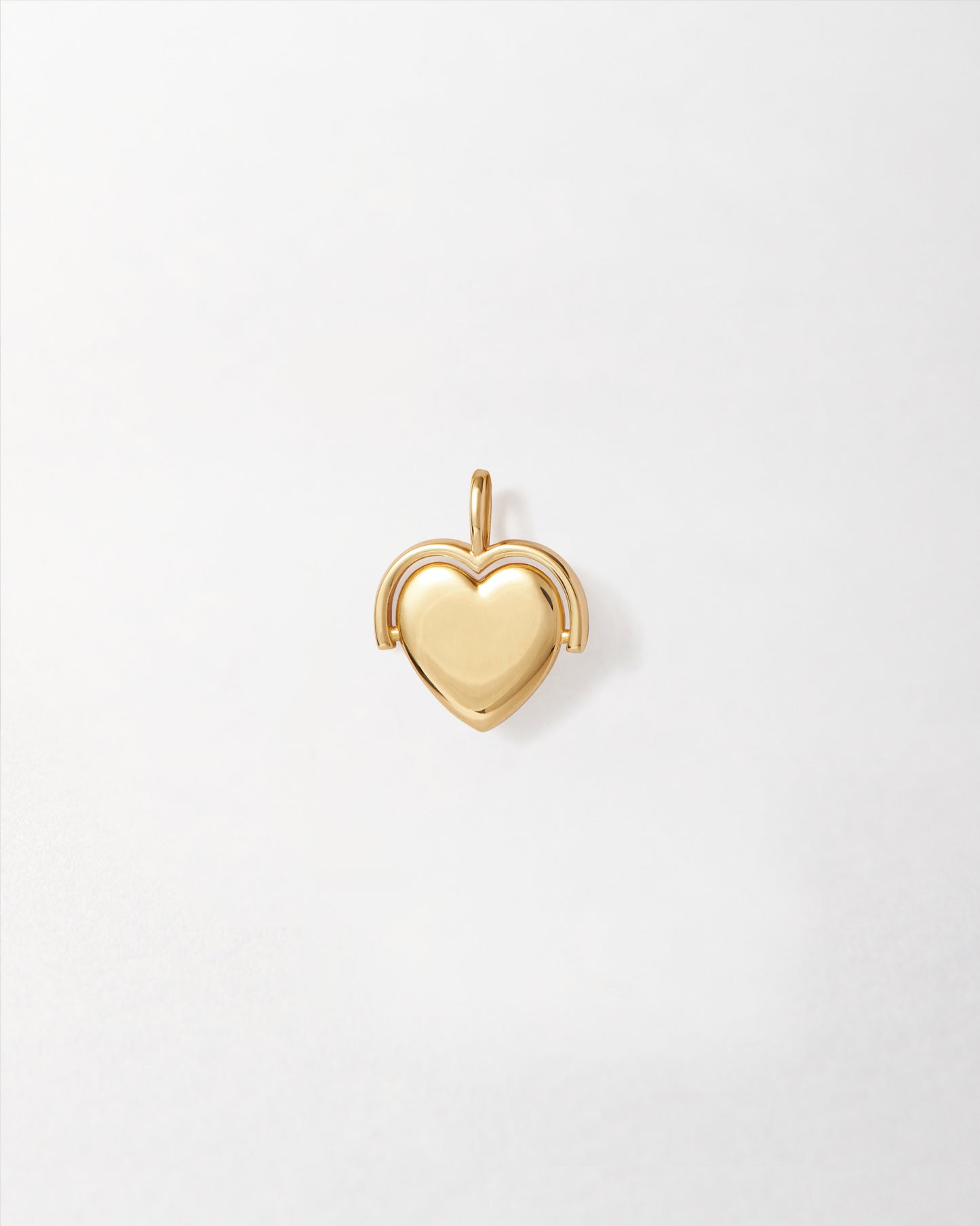 Solid Gold Heart Spinner Pendant