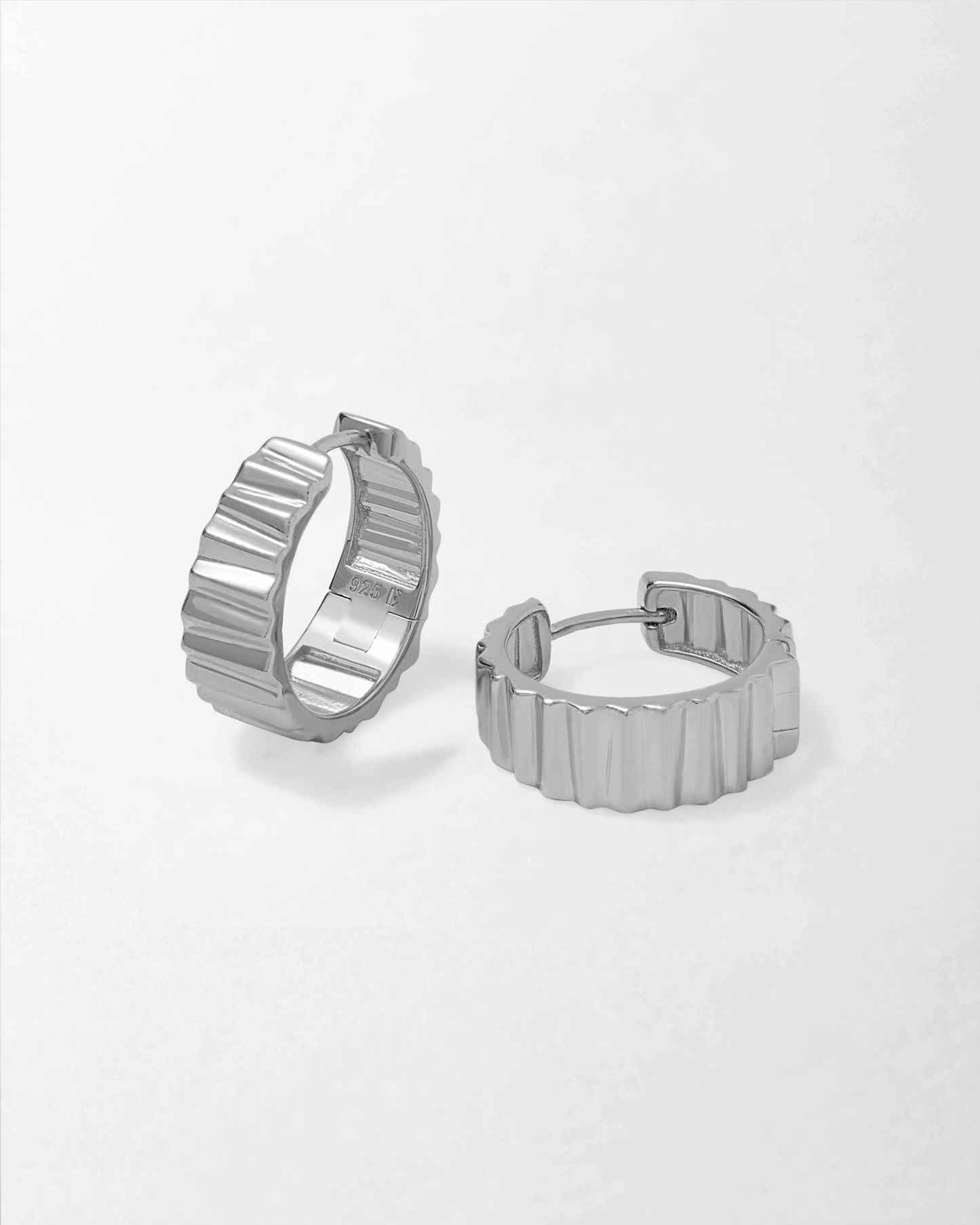 Flare Hoop Earrings - Silver