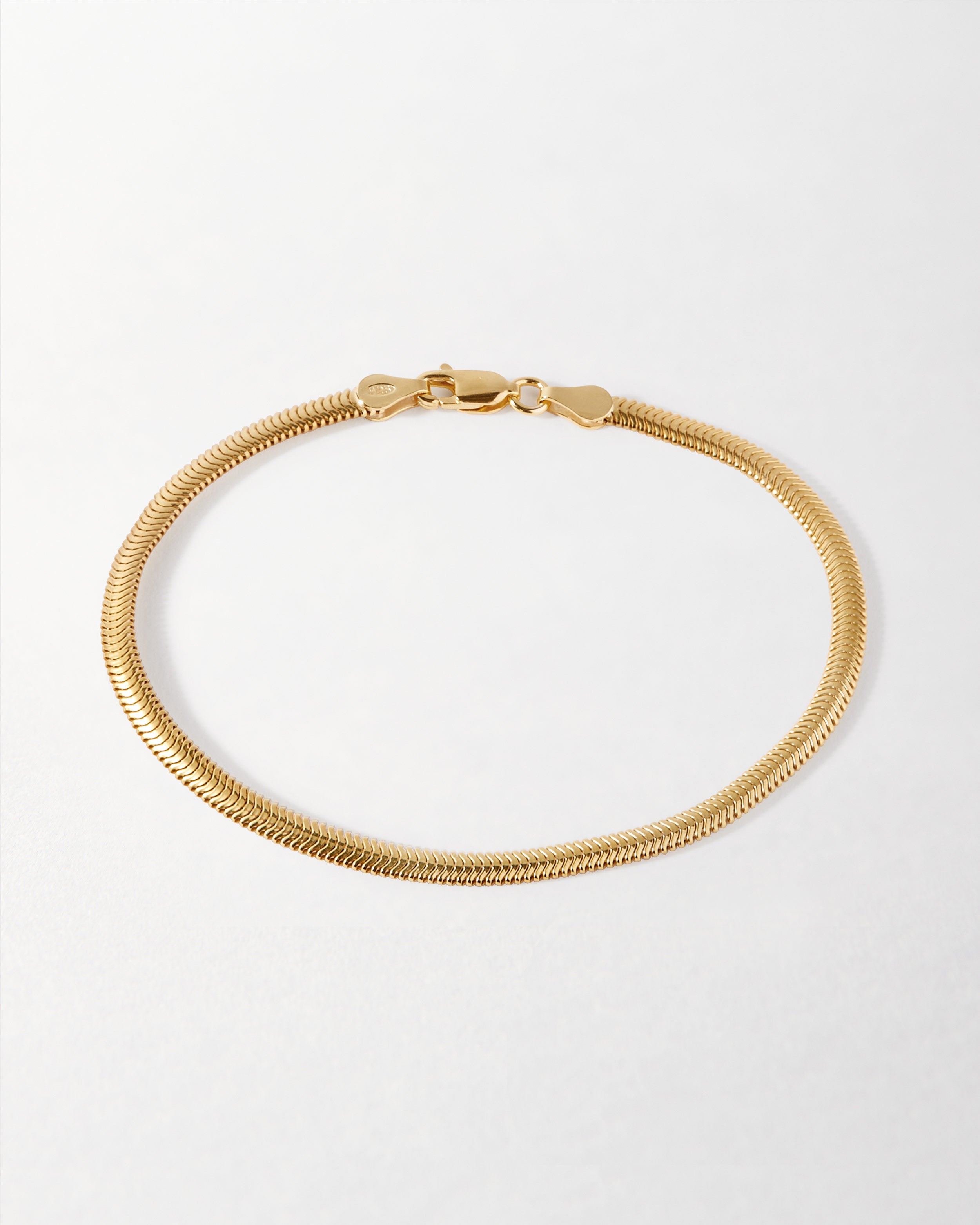 Gold flat snake chain bracelet discount